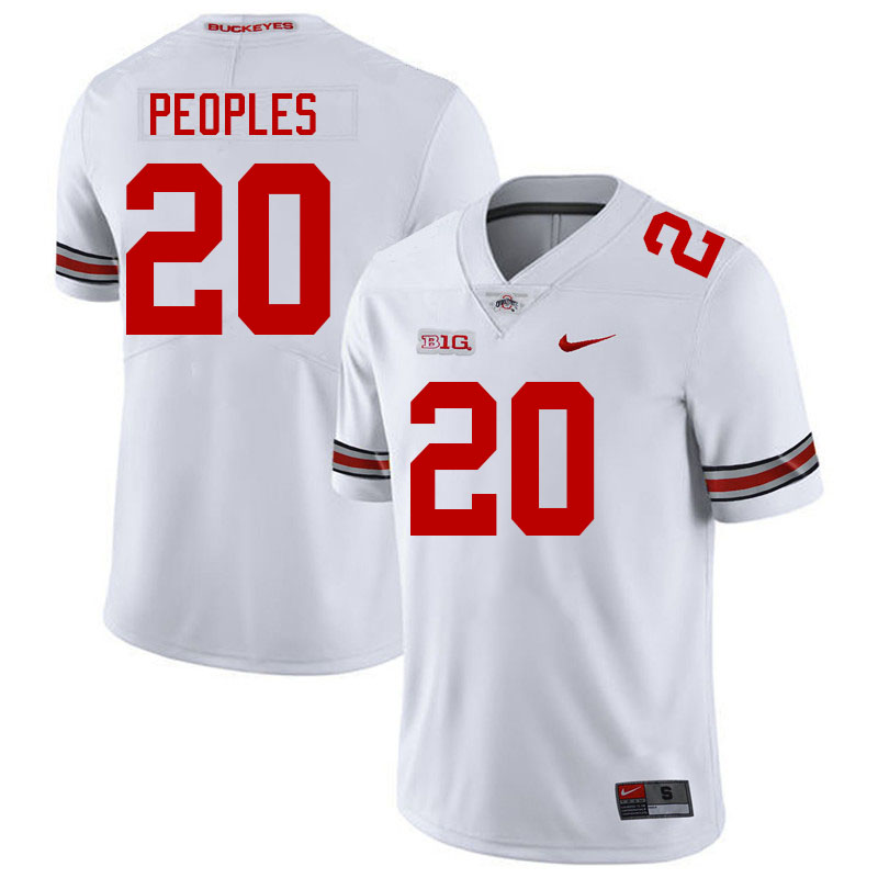 Ohio State Buckeyes James Peoples Men's's #20 Authentic White College Football Jersey 2404QFHL8